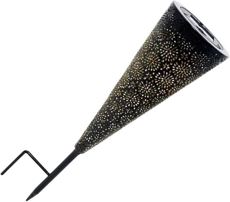 Solar Outdoor Lawn Light Garden Decor Led Cone Shape Pathway Lighting Warm White - Image 1